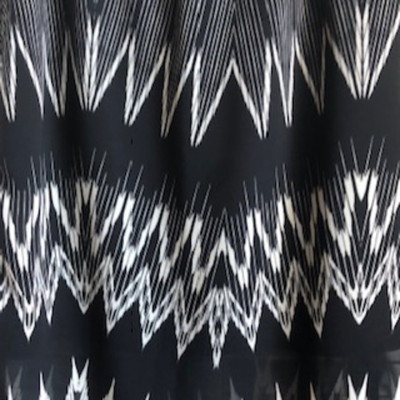 1. State Sheer Hem Black Zigzag Patterned Skirt - Picture 6 of 7